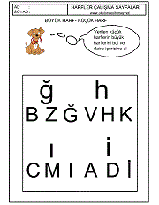 okul öncesi büyük küçük harf çalışmaları